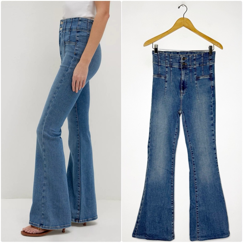 We The Free Blue Flare & Wide Leg Jeans